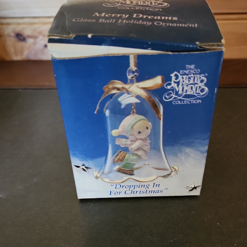 Enesco Precious Moments Glass Ornament with Gold and Cream Accents